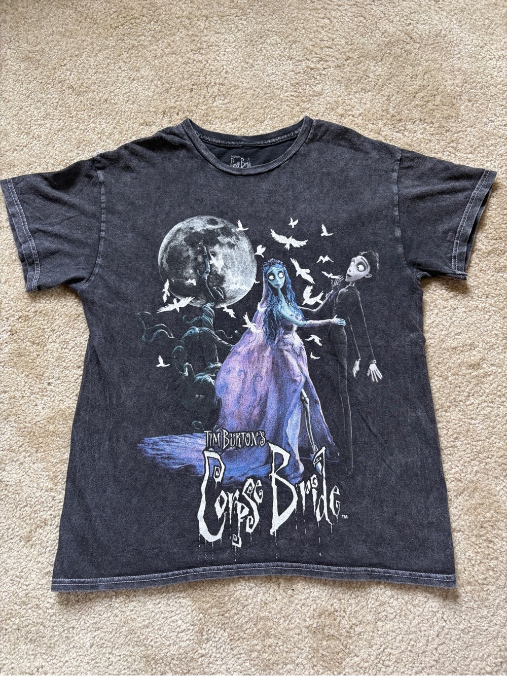 Tim Burton's Corpse Bride Graphic Tee - Black with Purple Artwork
